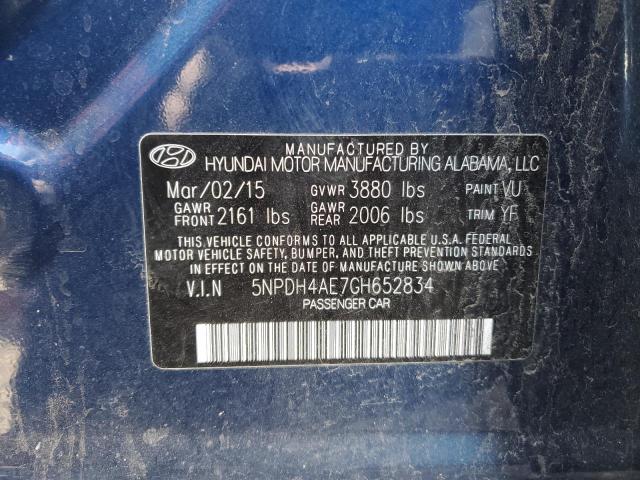 Photo 11 VIN: 5NPDH4AE7GH652834 - HYUNDAI ELANTRA SE 