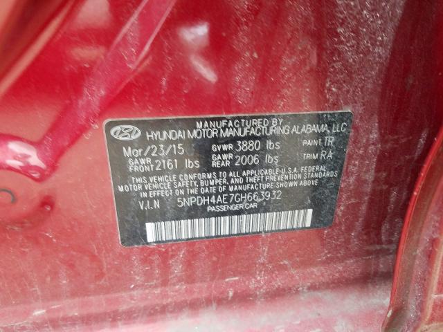 Photo 9 VIN: 5NPDH4AE7GH663932 - HYUNDAI ELANTRA SE 