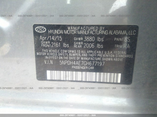 Photo 8 VIN: 5NPDH4AE7GH677197 - HYUNDAI ELANTRA 