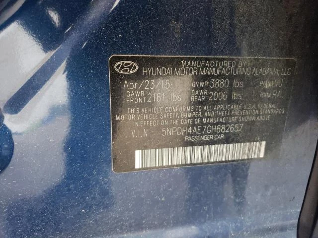 Photo 12 VIN: 5NPDH4AE7GH682657 - HYUNDAI ELANTRA SE 