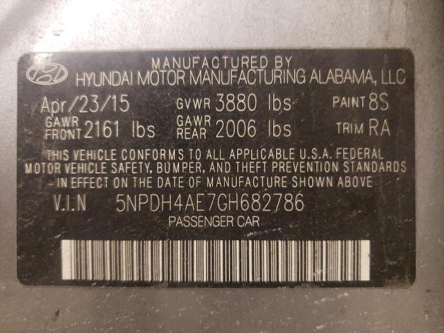 Photo 11 VIN: 5NPDH4AE7GH682786 - HYUNDAI ELANTRA SE 