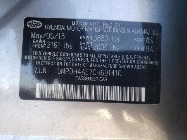 Photo 9 VIN: 5NPDH4AE7GH691410 - HYUNDAI ELANTRA SE 