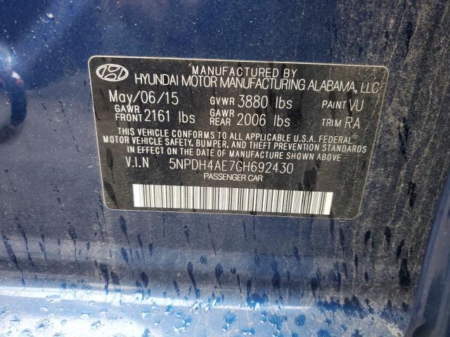 Photo 11 VIN: 5NPDH4AE7GH692430 - HYUNDAI ELANTRA 