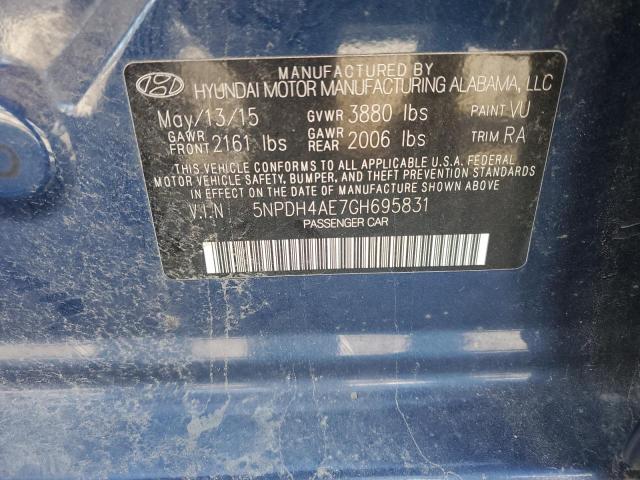 Photo 11 VIN: 5NPDH4AE7GH695831 - HYUNDAI ELANTRA SE 