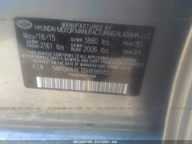 Photo 8 VIN: 5NPDH4AE7GH698955 - HYUNDAI ELANTRA 