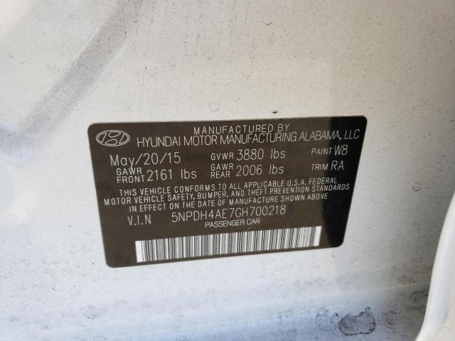 Photo 11 VIN: 5NPDH4AE7GH700218 - HYUNDAI ELANTRA SE 