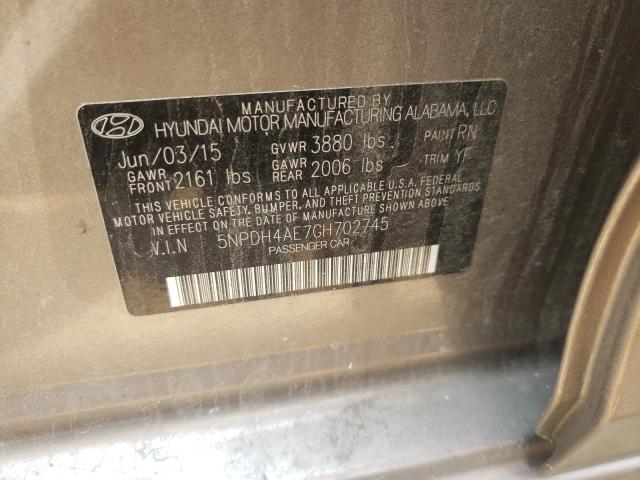 Photo 9 VIN: 5NPDH4AE7GH702745 - HYUNDAI ELANTRA SE 