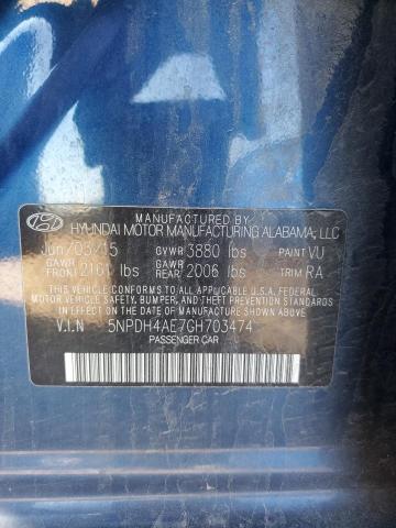 Photo 12 VIN: 5NPDH4AE7GH703474 - HYUNDAI ELANTRA SE 