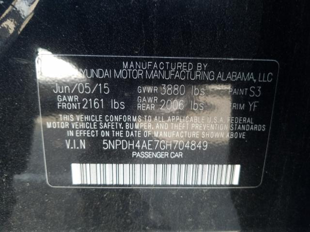 Photo 9 VIN: 5NPDH4AE7GH704849 - HYUNDAI ELANTRA SE 