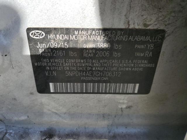 Photo 11 VIN: 5NPDH4AE7GH706312 - HYUNDAI ELANTRA SE 