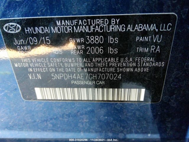 Photo 8 VIN: 5NPDH4AE7GH707024 - HYUNDAI ELANTRA 