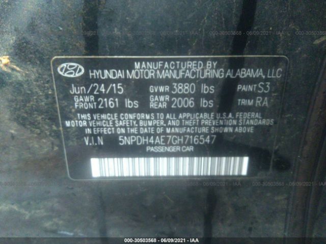 Photo 8 VIN: 5NPDH4AE7GH716547 - HYUNDAI ELANTRA 