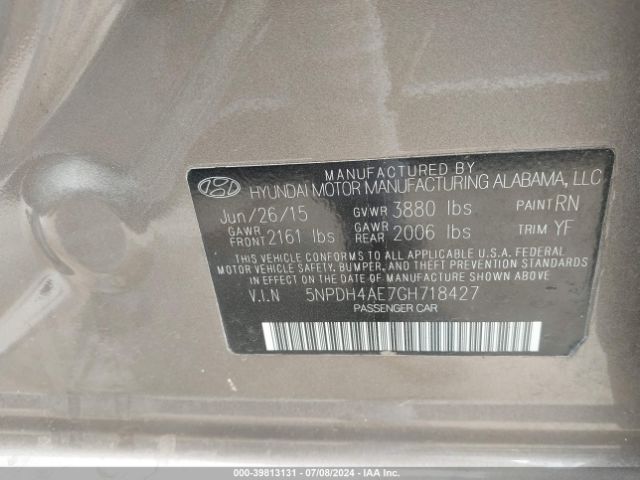 Photo 8 VIN: 5NPDH4AE7GH718427 - HYUNDAI ELANTRA 