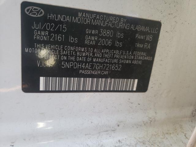 Photo 9 VIN: 5NPDH4AE7GH721652 - HYUNDAI ELANTRA SE 