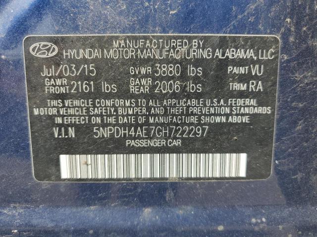 Photo 11 VIN: 5NPDH4AE7GH722297 - HYUNDAI ELANTRA SE 