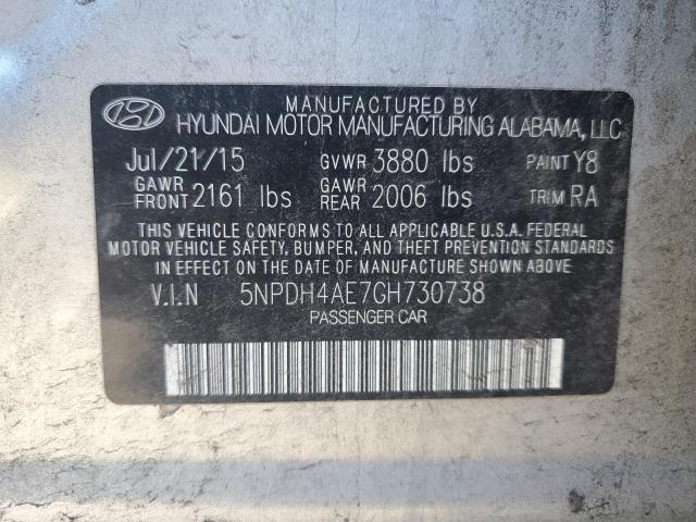 Photo 11 VIN: 5NPDH4AE7GH730738 - HYUNDAI ELANTRA SE 