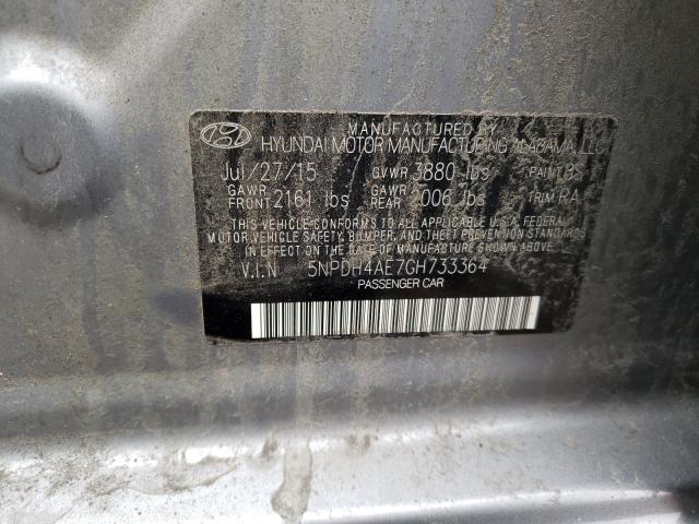 Photo 9 VIN: 5NPDH4AE7GH733364 - HYUNDAI ELANTRA SE 