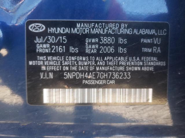 Photo 11 VIN: 5NPDH4AE7GH736233 - HYUNDAI ELANTRA SE 