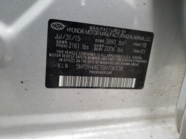 Photo 9 VIN: 5NPDH4AE7GH736538 - HYUNDAI ELANTRA SE 