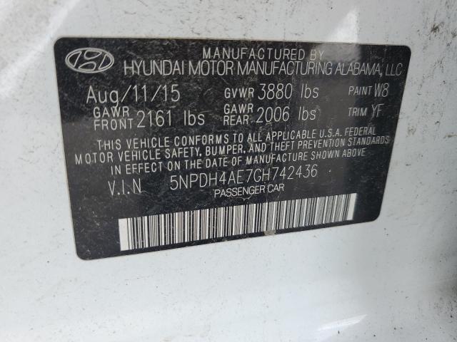 Photo 9 VIN: 5NPDH4AE7GH742436 - HYUNDAI ELANTRA SE 