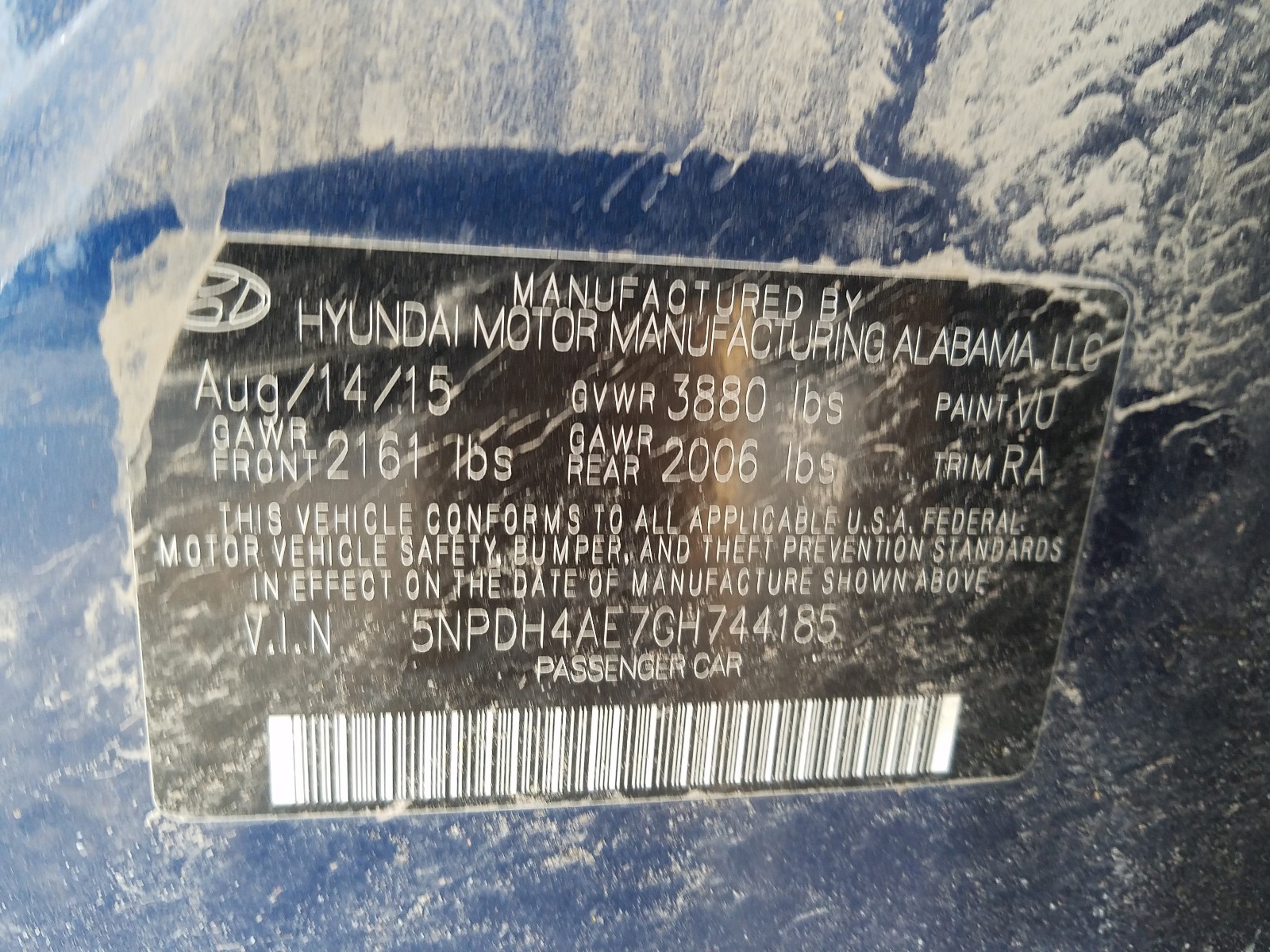 Photo 9 VIN: 5NPDH4AE7GH744185 - HYUNDAI ELANTRA SE 