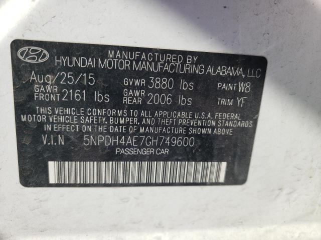 Photo 12 VIN: 5NPDH4AE7GH749600 - HYUNDAI ELANTRA 