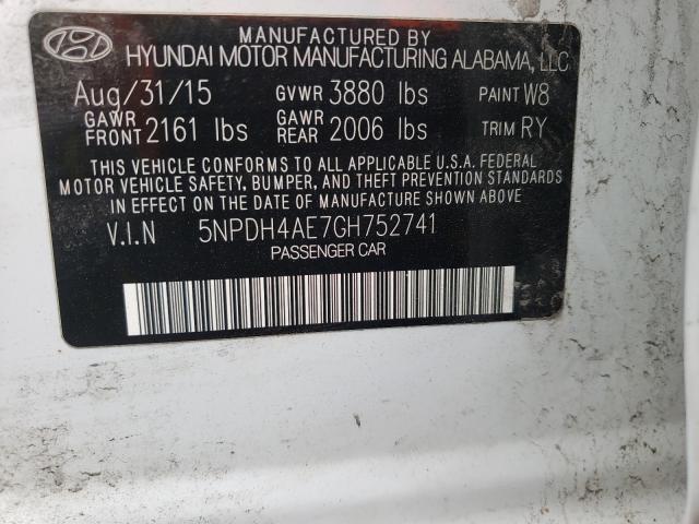 Photo 9 VIN: 5NPDH4AE7GH752741 - HYUNDAI ELANTRA SE 