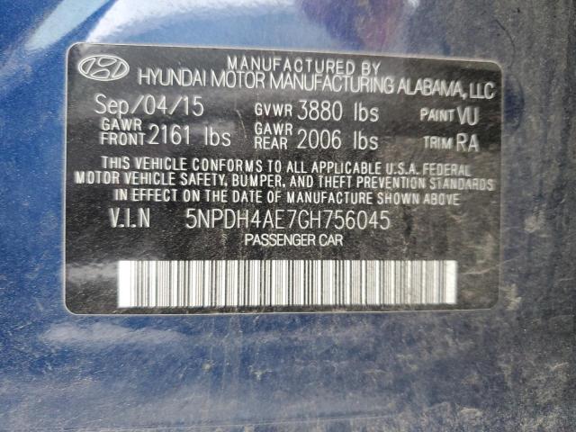 Photo 11 VIN: 5NPDH4AE7GH756045 - HYUNDAI ELANTRA 