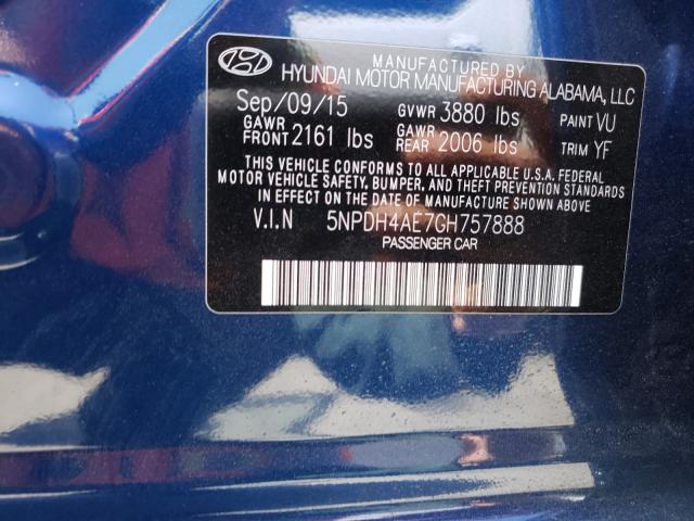 Photo 9 VIN: 5NPDH4AE7GH757888 - HYUNDAI ELANTRA SE 