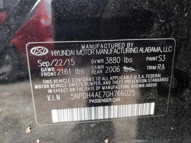 Photo 9 VIN: 5NPDH4AE7GH766025 - HYUNDAI ELANTRA SE 