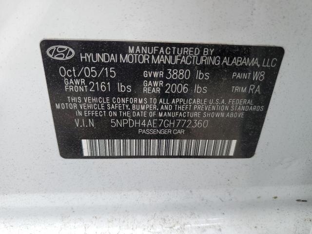 Photo 12 VIN: 5NPDH4AE7GH772360 - HYUNDAI ELANTRA SE 