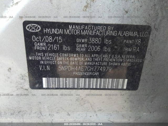 Photo 8 VIN: 5NPDH4AE7GH774979 - HYUNDAI ELANTRA 