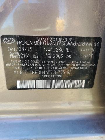 Photo 11 VIN: 5NPDH4AE7GH775193 - HYUNDAI ELANTRA 