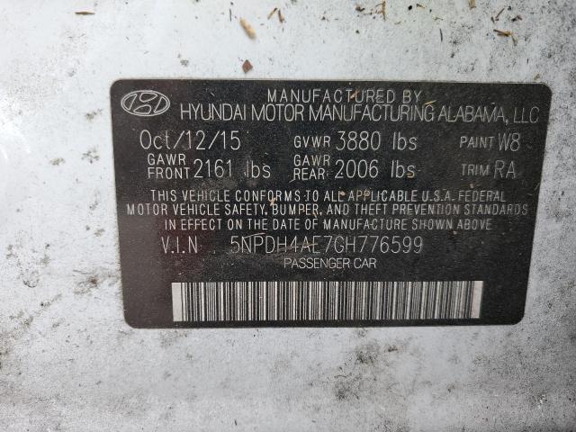 Photo 9 VIN: 5NPDH4AE7GH776599 - HYUNDAI ELANTRA SE 