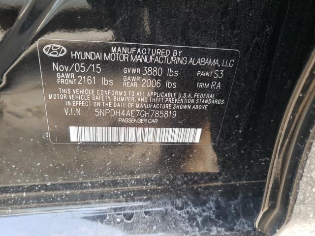 Photo 9 VIN: 5NPDH4AE7GH785819 - HYUNDAI ELANTRA SE 