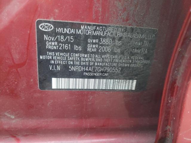 Photo 11 VIN: 5NPDH4AE7GH790552 - HYUNDAI ELANTRA SE 