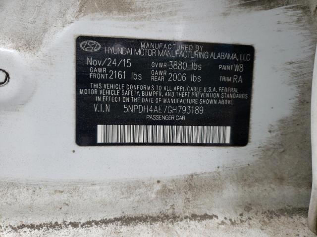 Photo 11 VIN: 5NPDH4AE7GH793189 - HYUNDAI ELANTRA SE 