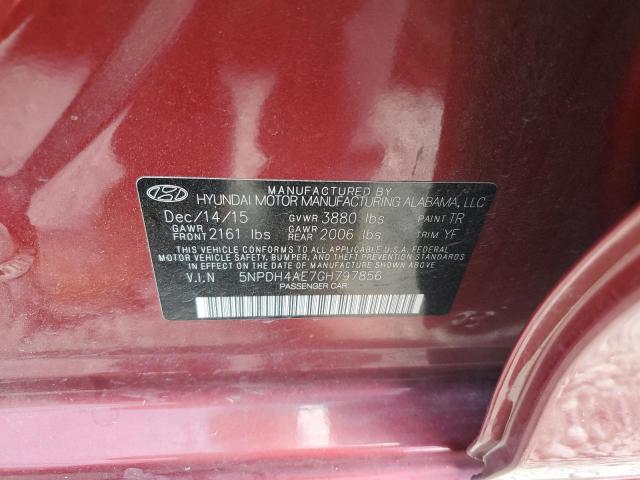 Photo 9 VIN: 5NPDH4AE7GH797856 - HYUNDAI ELANTRA SE 