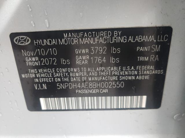 Photo 9 VIN: 5NPDH4AE8BH002550 - HYUNDAI ELANTRA GL 