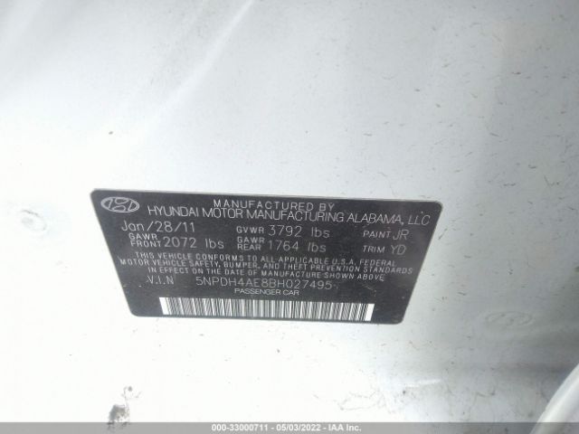 Photo 8 VIN: 5NPDH4AE8BH027495 - HYUNDAI ELANTRA 