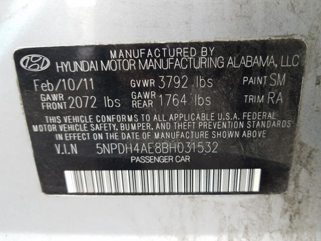 Photo 9 VIN: 5NPDH4AE8BH031532 - HYUNDAI ELANTRA 