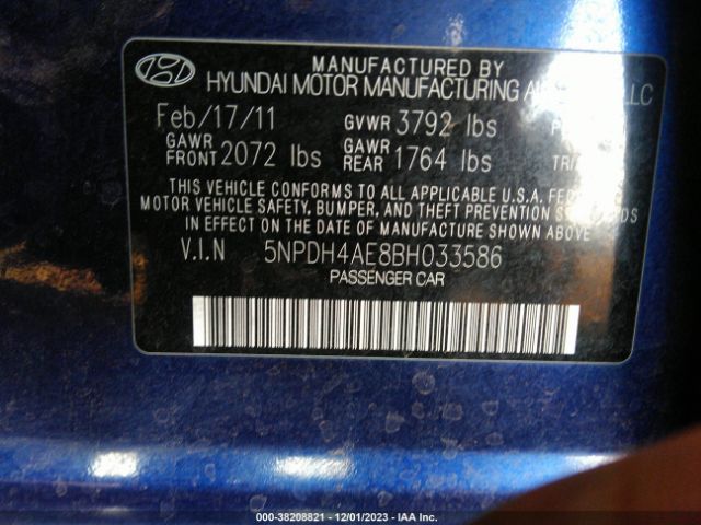 Photo 8 VIN: 5NPDH4AE8BH033586 - HYUNDAI ELANTRA 