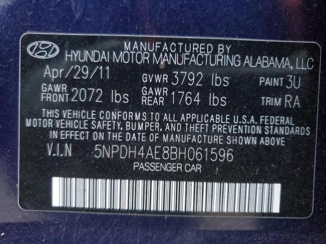 Photo 11 VIN: 5NPDH4AE8BH061596 - HYUNDAI ELANTRA 