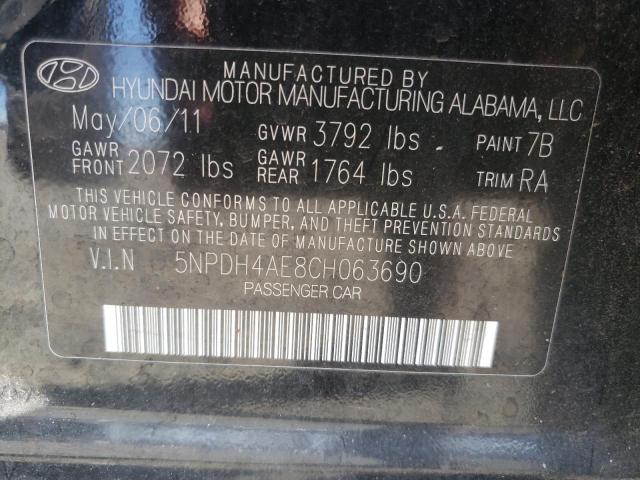 Photo 11 VIN: 5NPDH4AE8CH063690 - HYUNDAI ELANTRA GL 