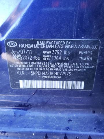 Photo 9 VIN: 5NPDH4AE8CH077976 - HYUNDAI ELANTRA GL 