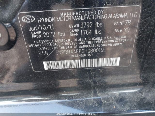 Photo 8 VIN: 5NPDH4AE8CH080019 - HYUNDAI ELANTRA 