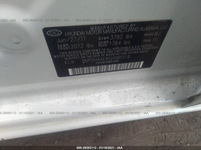 Photo 8 VIN: 5NPDH4AE8CH085219 - HYUNDAI ELANTRA 