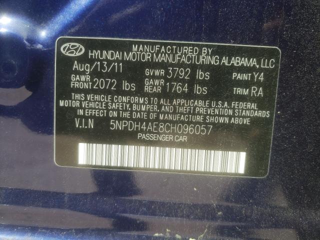 Photo 9 VIN: 5NPDH4AE8CH096057 - HYUNDAI ELANTRA GL 