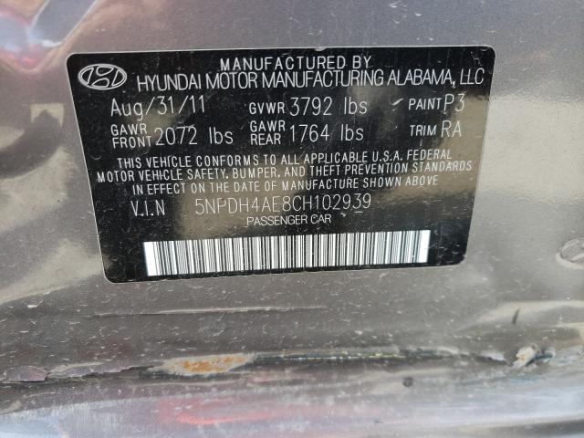 Photo 9 VIN: 5NPDH4AE8CH102939 - HYUNDAI ELANTRA GL 