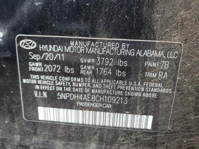 Photo 11 VIN: 5NPDH4AE8CH109213 - HYUNDAI ELANTRA GL 